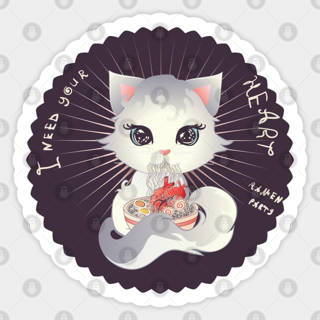 I need your heart for my ramen Sticker by AnnArtshock